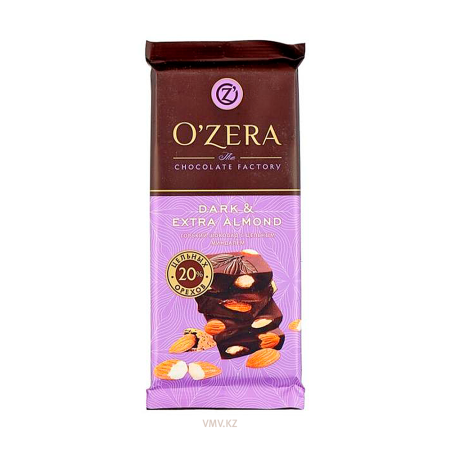 Шоколад OZERA Горький с миндалем 90г кор