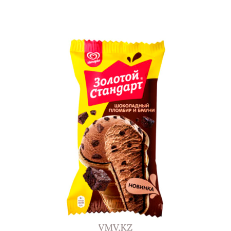 Мороженое ИНМАРКО Золотой стандарт Пломбир шоколадный Брауни 86г