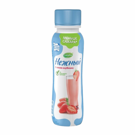 Йогурт CAMPINA Нежный с соком клубники 0,1% 285г п/у