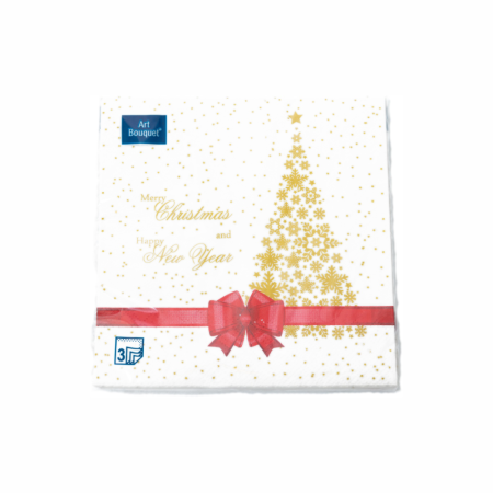 Салфетки ART BOUQUET Подарок красная лента 20шт