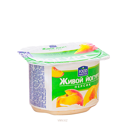 Йогурт FOOD MASTER Живой Персик 1,5% 110г п/у
