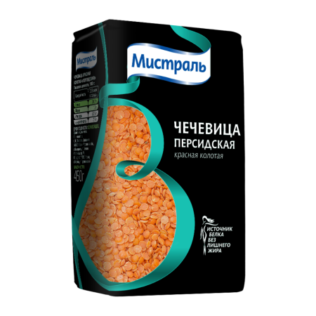 Чечевица МИСТРАЛЬ Красная 450г м/у