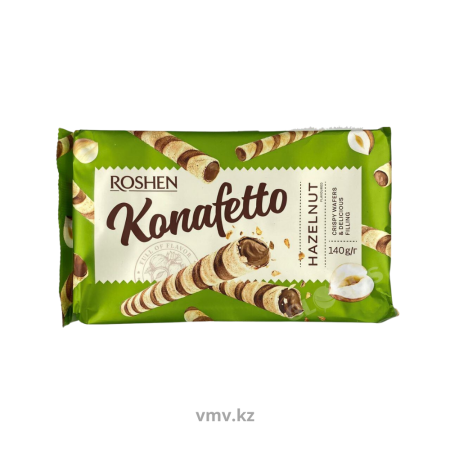 Трубочки ROSHEN Konafetto Вафельные с ореховой начинкой 140г