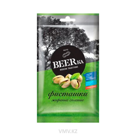 Фисташки BEERKA Жареные соленые 80г м/у