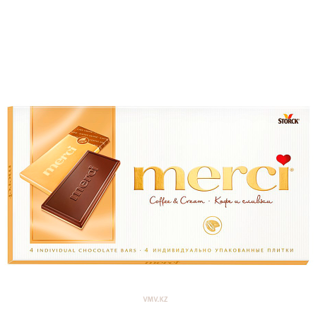 Шоколад MERCI Молочный с кофе 100г кор