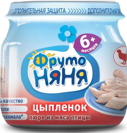 Пюре ФРУТО НЯНЯ Цыпленок 80г с/б