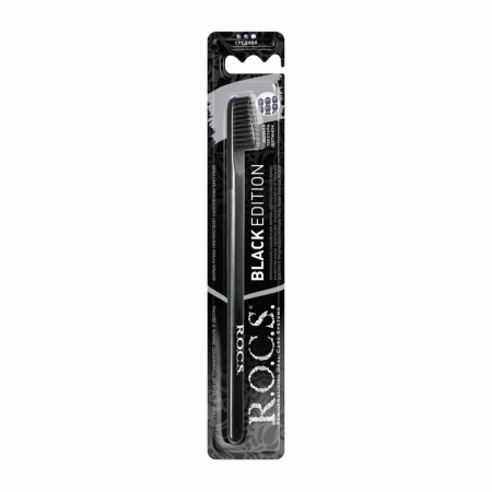 Зубная щетка ROCS PRO Black Edition Classic Средняя