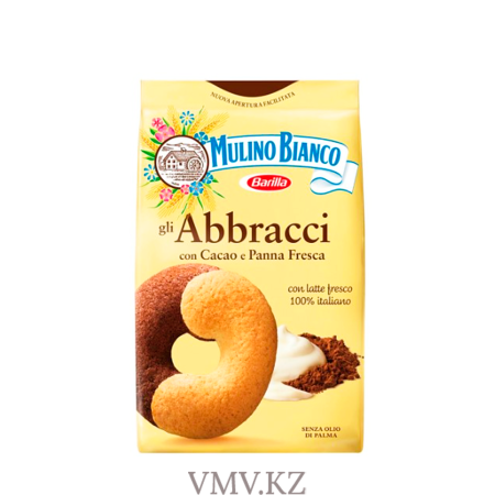 Печенье BARILLA Сдобное с какао и сливками Mulino Bianco Abbracchi 350г