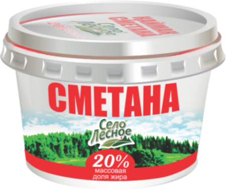 Сметана СЕЛО ЛЕСНОЕ 20% 180г п/у