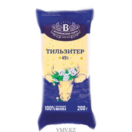 Сыр БЕЛОВЕЖСКИЕ СЫРЫ Тильзитер 45% 200г