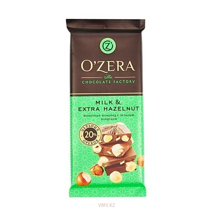 Шоколад OZERA Молочный с цельным фундуком 90г кор