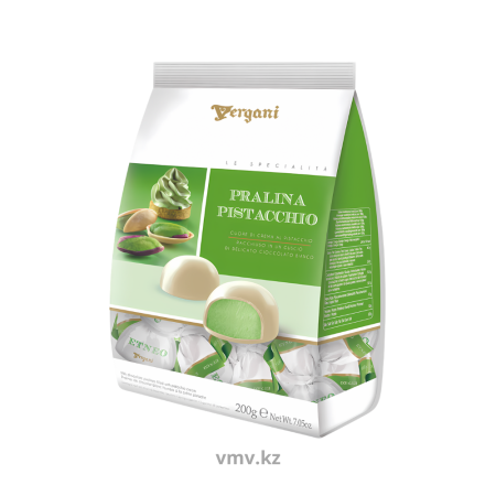 Конфеты VERGANI Pistacchio Пралине белый шоколад с начинкой фисташковый крем 200г 