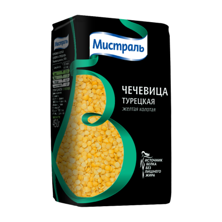 Чечевица МИСТРАЛЬ Желтая 450г м/у