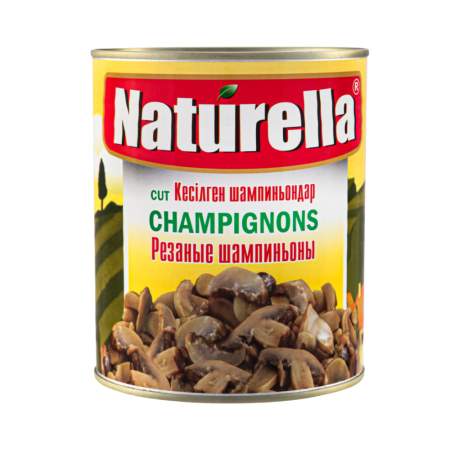 Грибы NATURELLA Шампиньоны резаные 400г ж/б