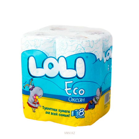 Бумага LOLI Eco Туалетная Океан 8шт м/у