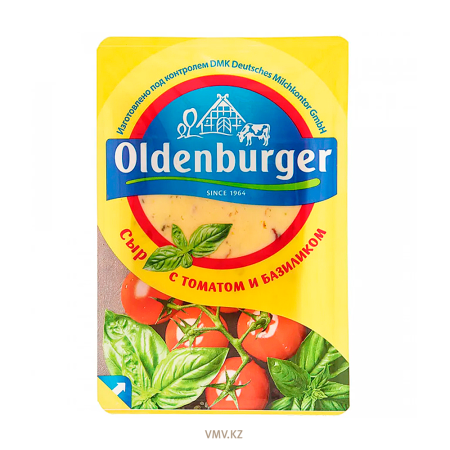 Сыр OLDENBURGER Ломтики С томатом и базиликом 50% 125г