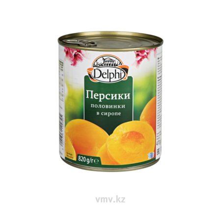 Персики DELPHI Половинки в сиропе 820г с/б
