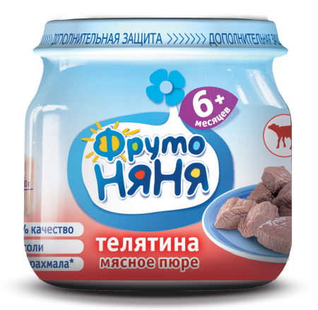 Пюре ФРУТО НЯНЯ Телятина 80г с/б