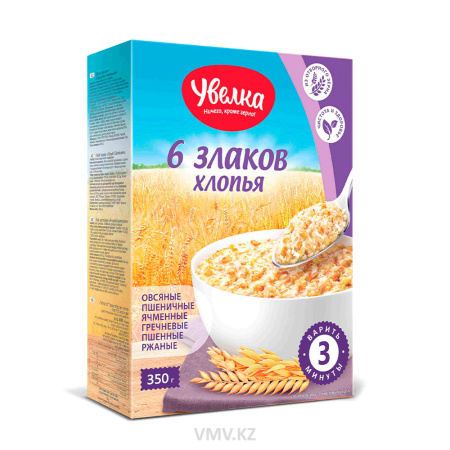 Хлопья УВЕЛКА 6 зерновые 350г кор