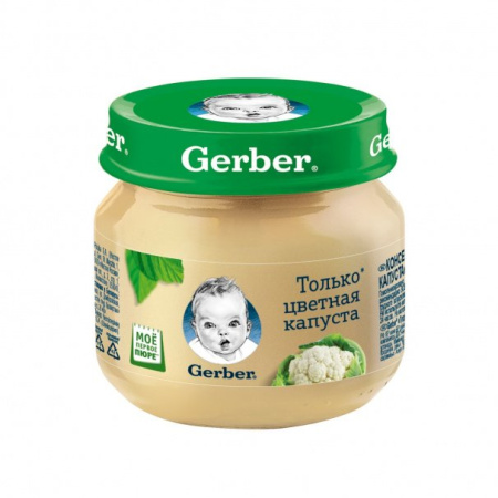 Пюре GERBER Цветная капуста 4 мес+ 80г с/б