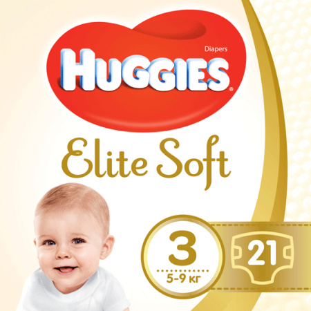 Подгузники HUGGIES Elite Soft Для мальчиков 3/5-9 21шт 