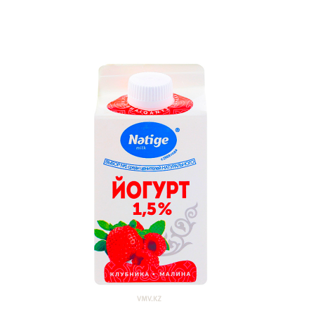 Йогурт NATIGE Малина и клубника 1,5% 500г т/п