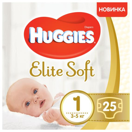 Подгузники HUGGIES Elite Soft Для новорожденных 1 Convy 3-5кг 20шт м/у