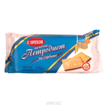 Печенье ПЕТРОДИЕТ С орехом на сорбите 170г м/у