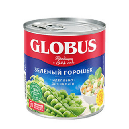 Горошек зеленый GLOBUS 425г ж/б Горошек зеленый GLOBUS 425г ж/б