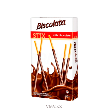 Палочки BISCOLATA В молочном шоколаде с воздушным рисом 32г
