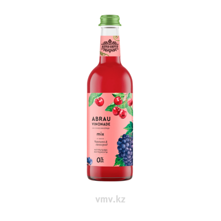 Напиток ABRAU VINONAD Безалкогольный сильногазированный Со вкусом Черешни и винограда 375мл с/б